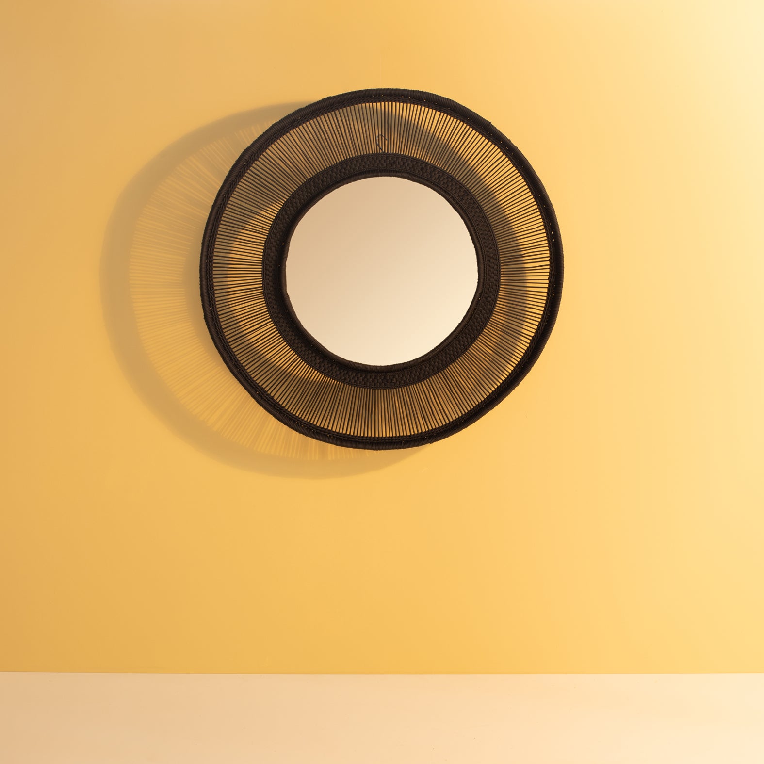 Malawi Round Mirror Black