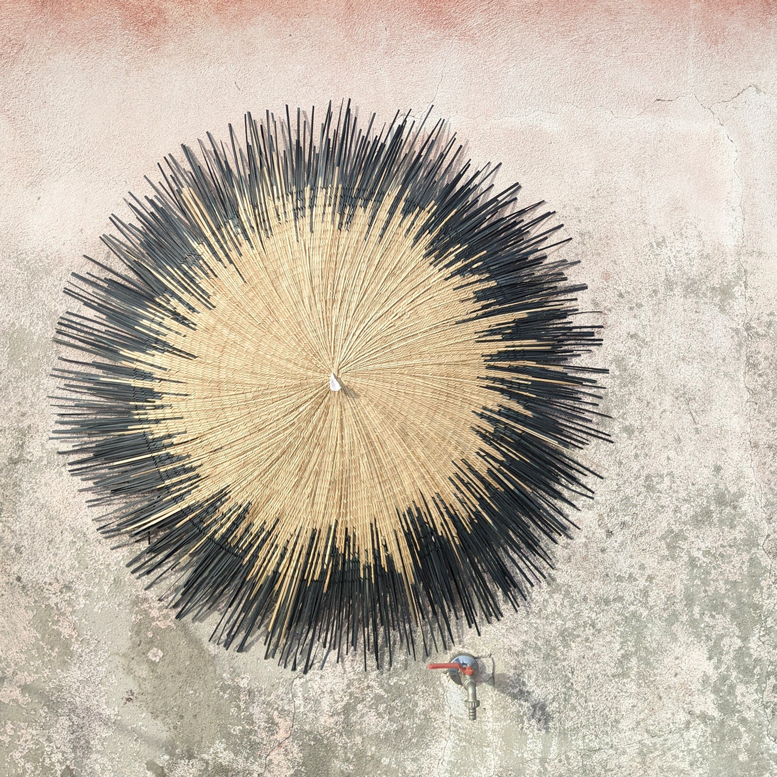 Sun Circle Wall Hanging Black Large - Imperfect 04