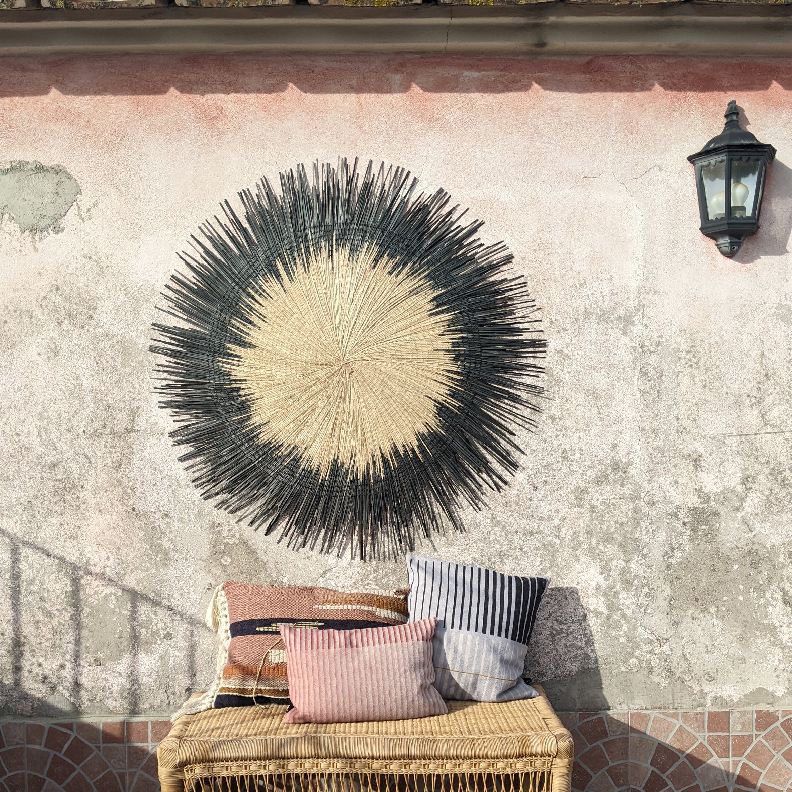 Sun Circle Wall Hanging Black Large - Imperfect 06