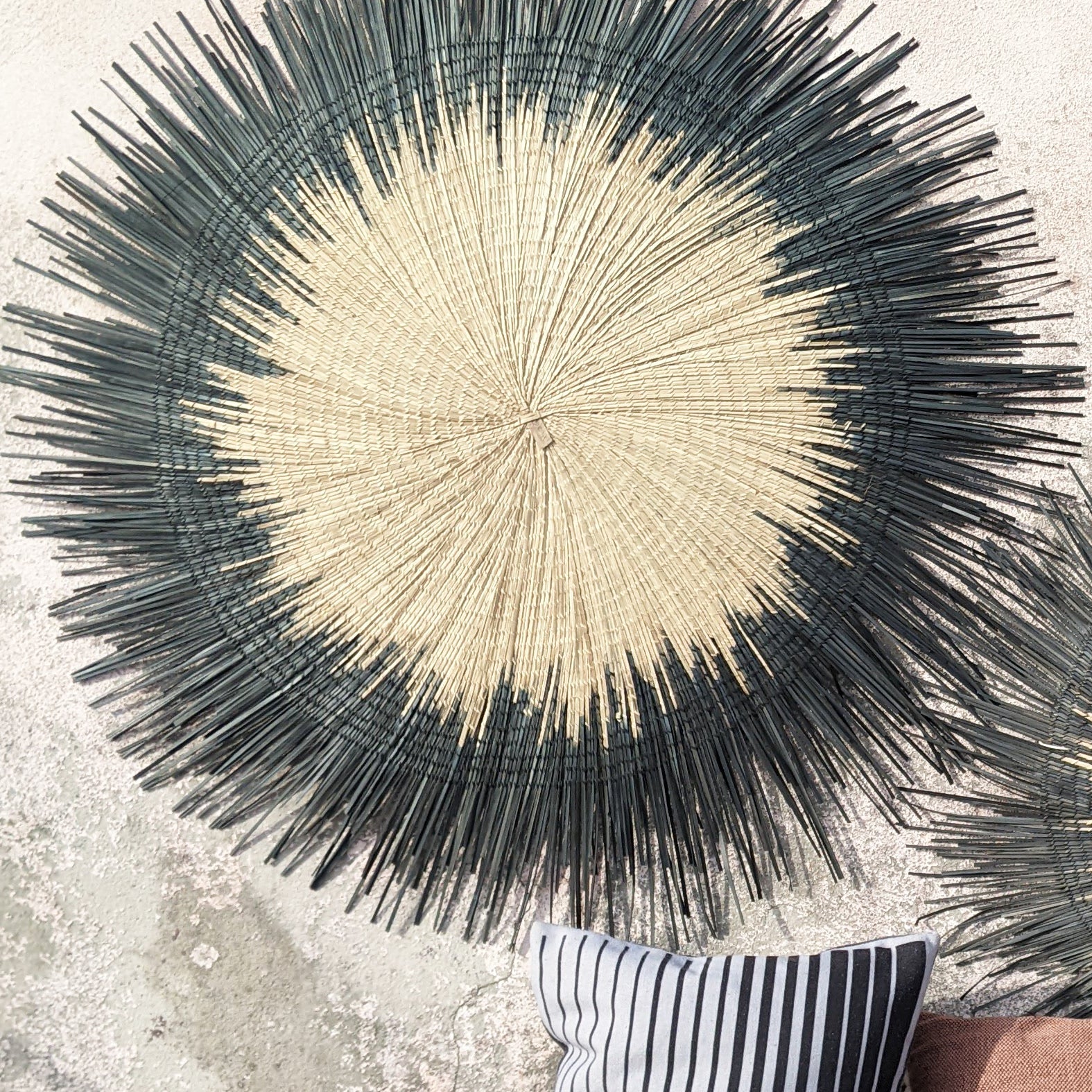Sun Circle Wall Hanging Black Large - Imperfect 06
