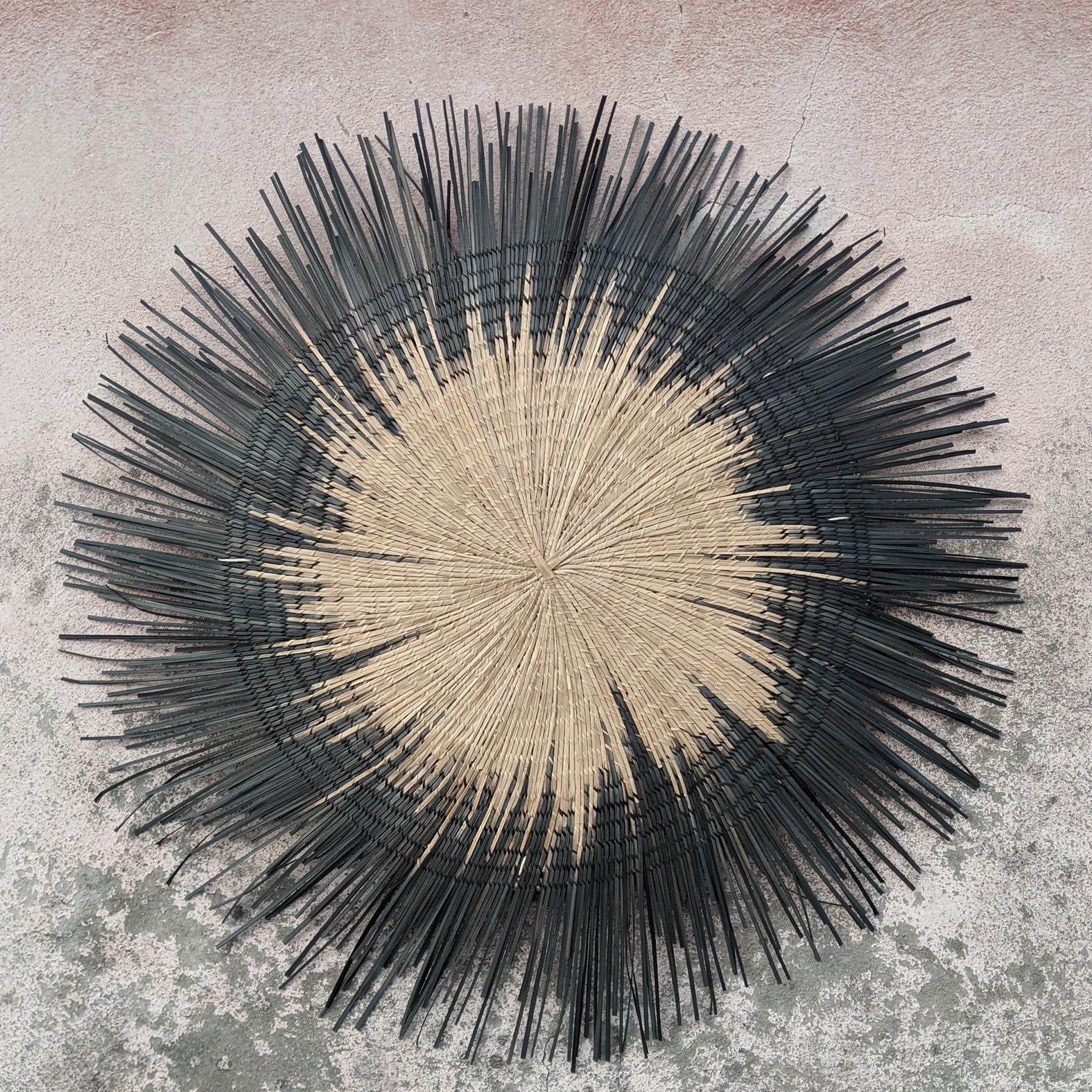 Sun Circle Wall Hanging Black Large - Imperfect 06