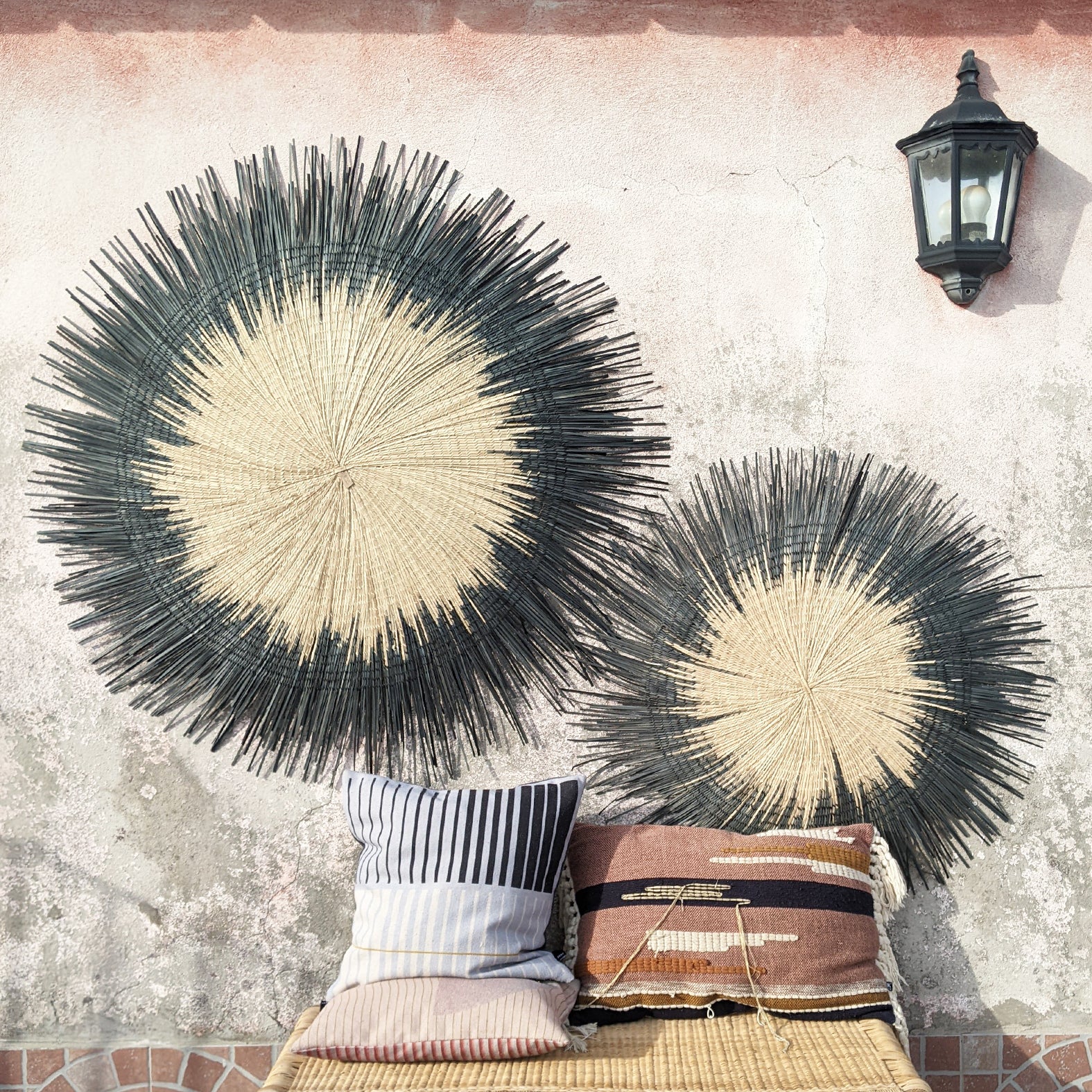 Sun Circle Wall Hanging Black Large - Imperfect 06