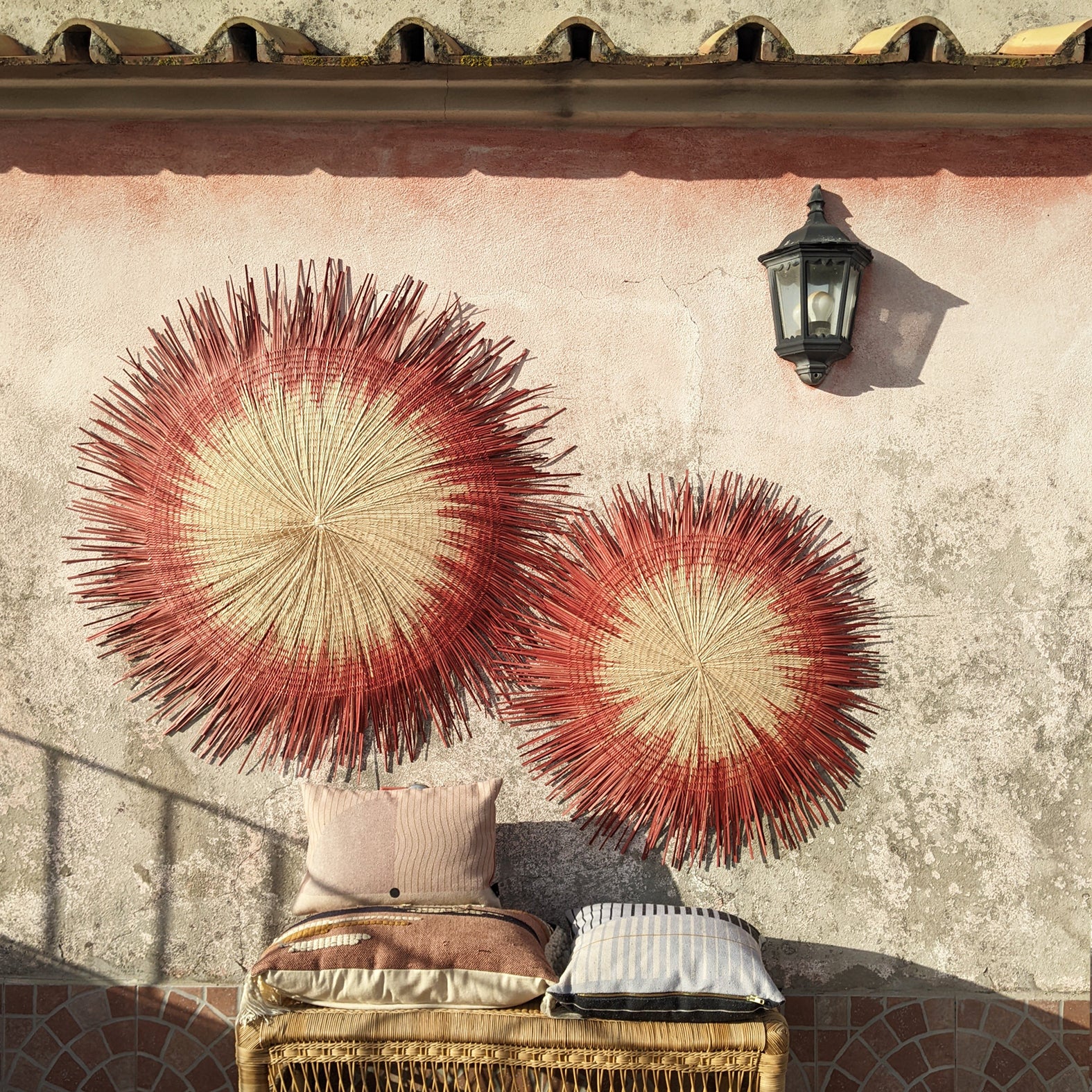 Sun Circle Wall Hanging Raspberry