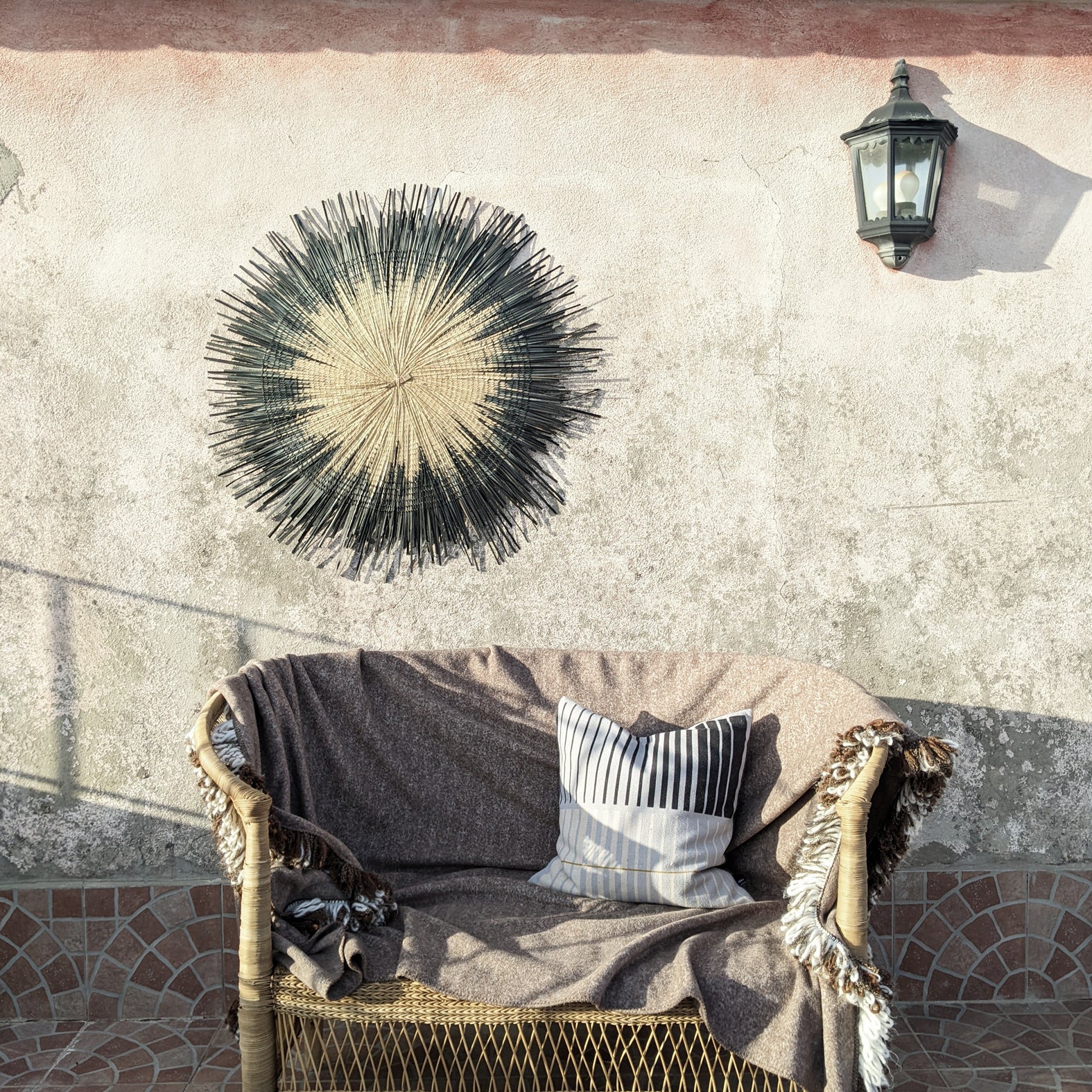 Sun Circle Wall Hanging Black Medium - Imperfect 03
