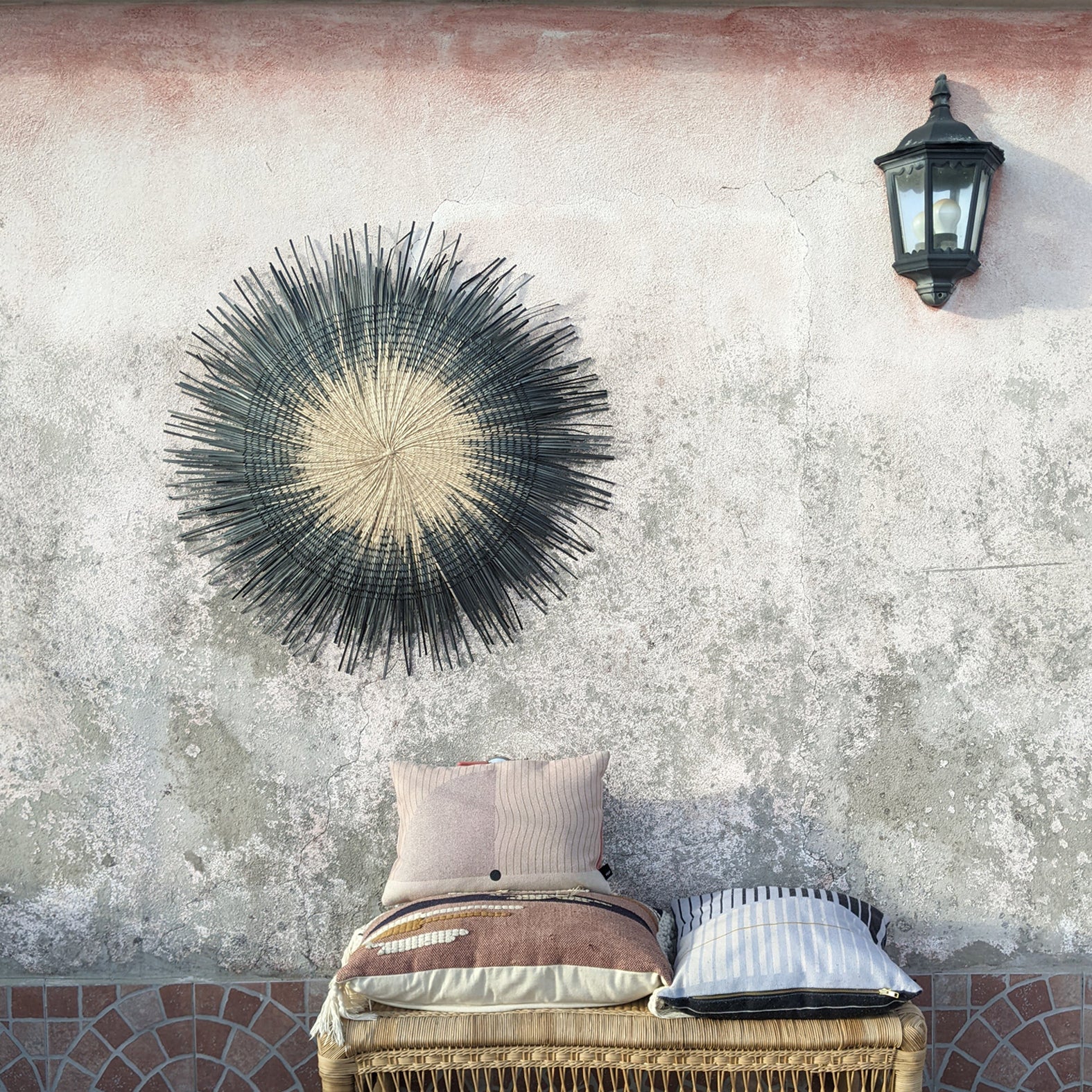 Sun Circle Wall Hanging Black Medium - Imperfect 07