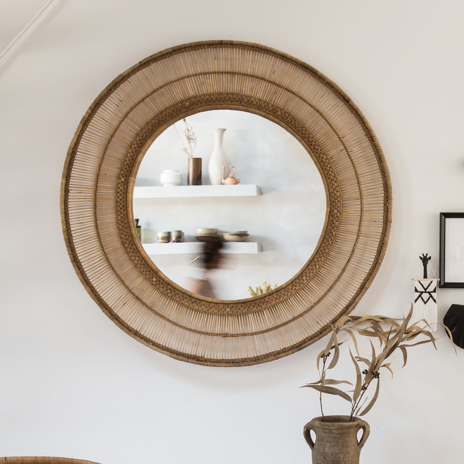 Malawi Round Mirror Natural