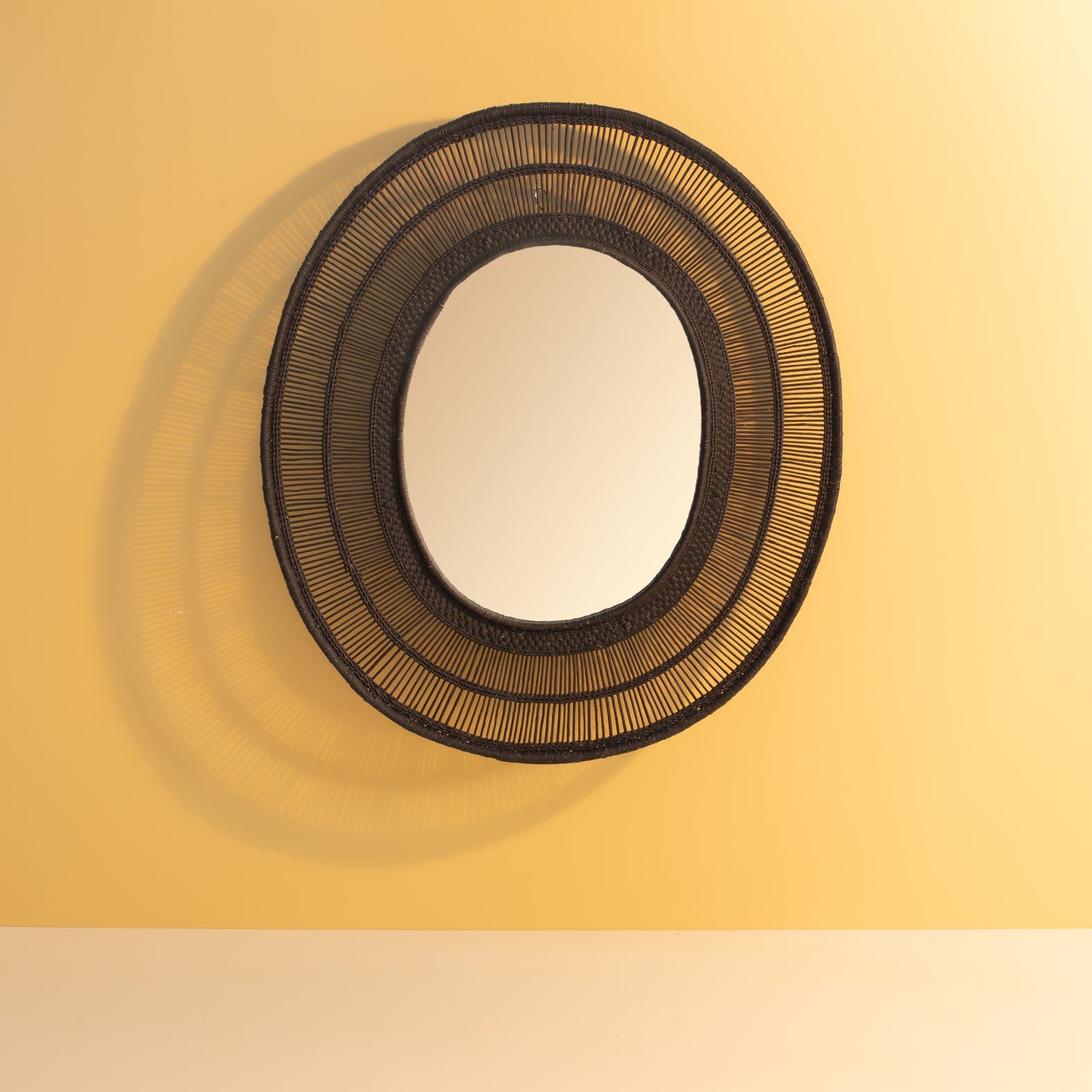 Malawi Oval Mirror Black
