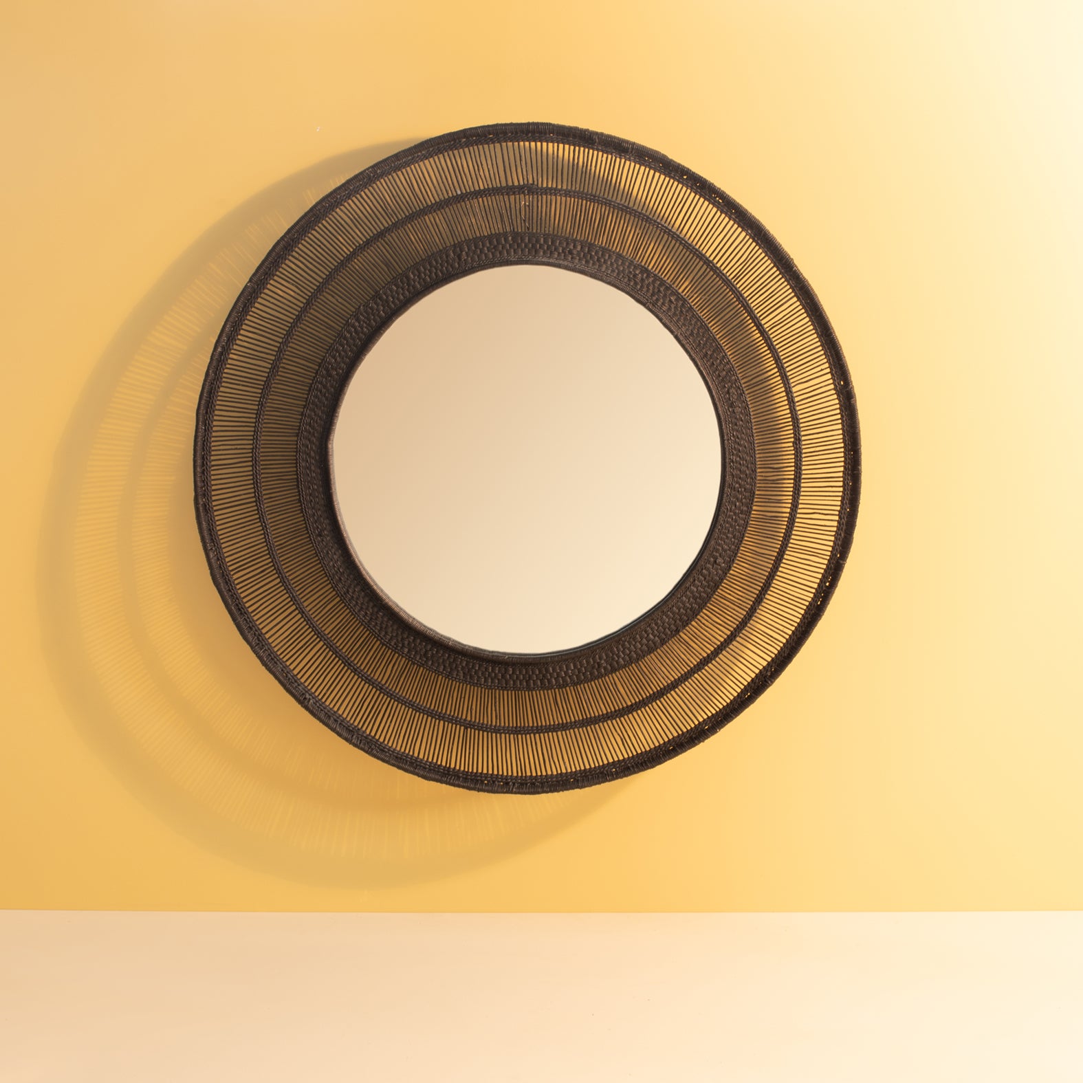 Malawi Round Mirror Black