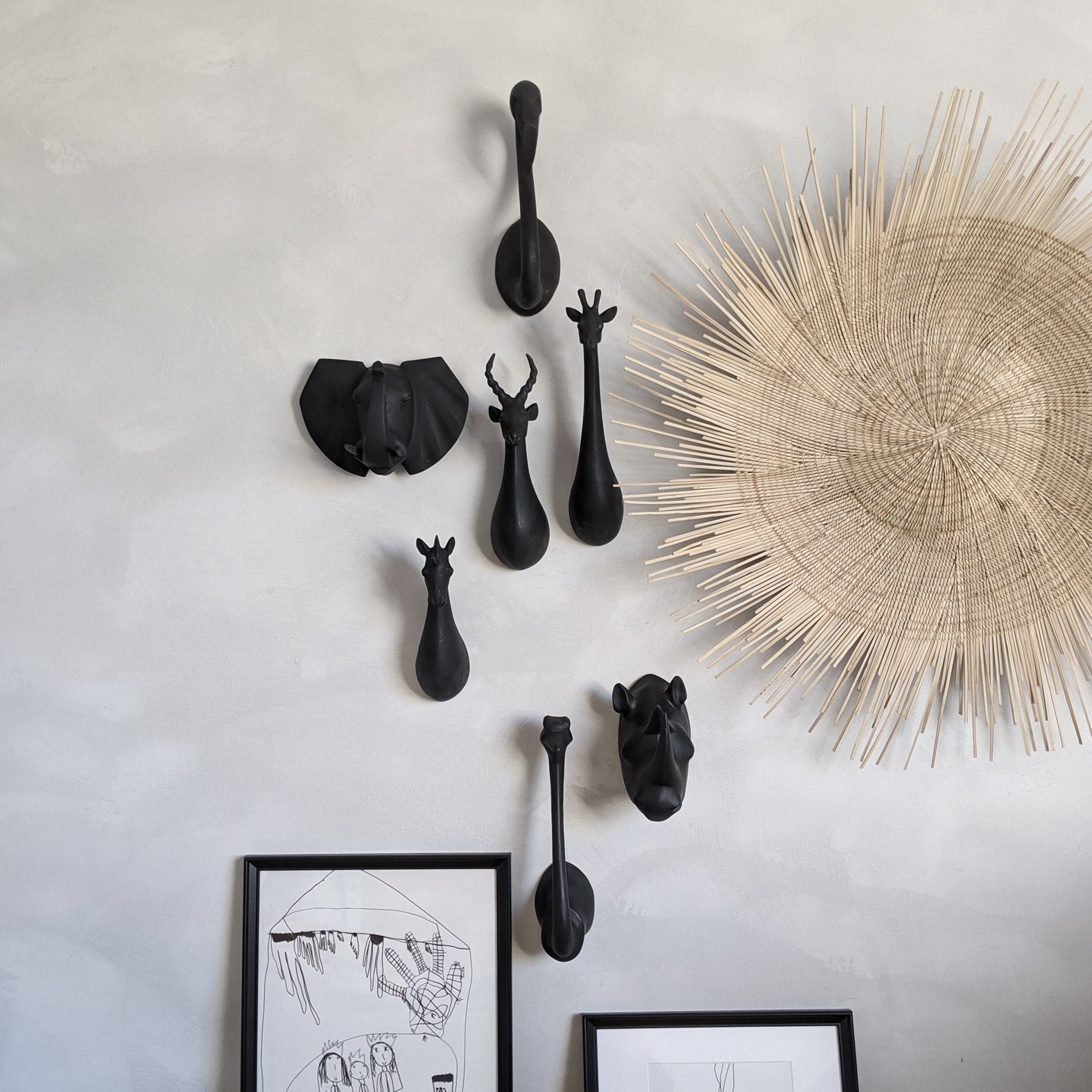 Black Big Animal Head Hooks