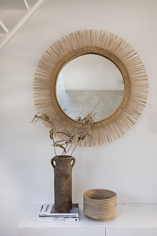 Malawi Sun Round Mirror Natural