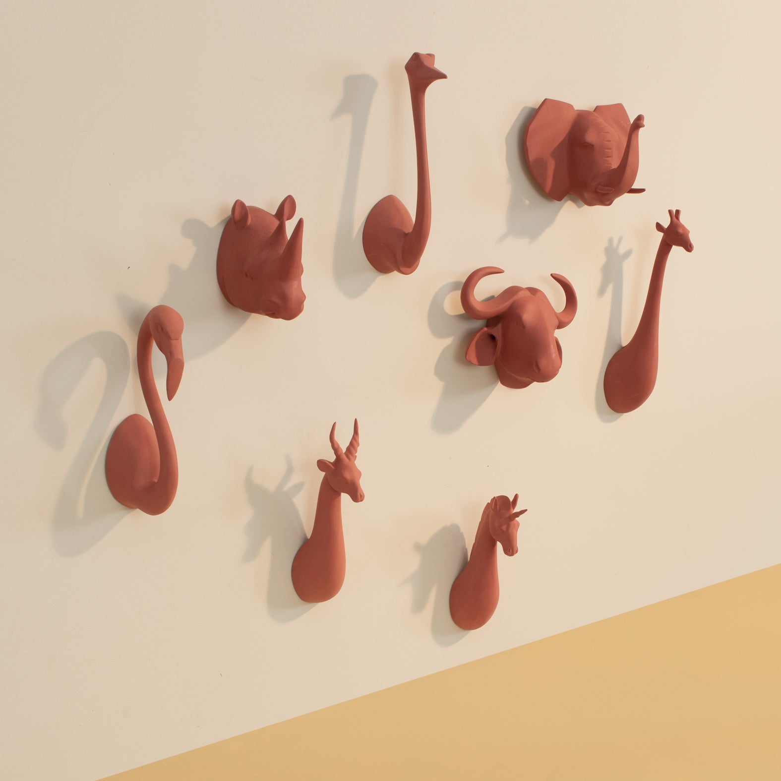 Terracotta Animal Head Hooks