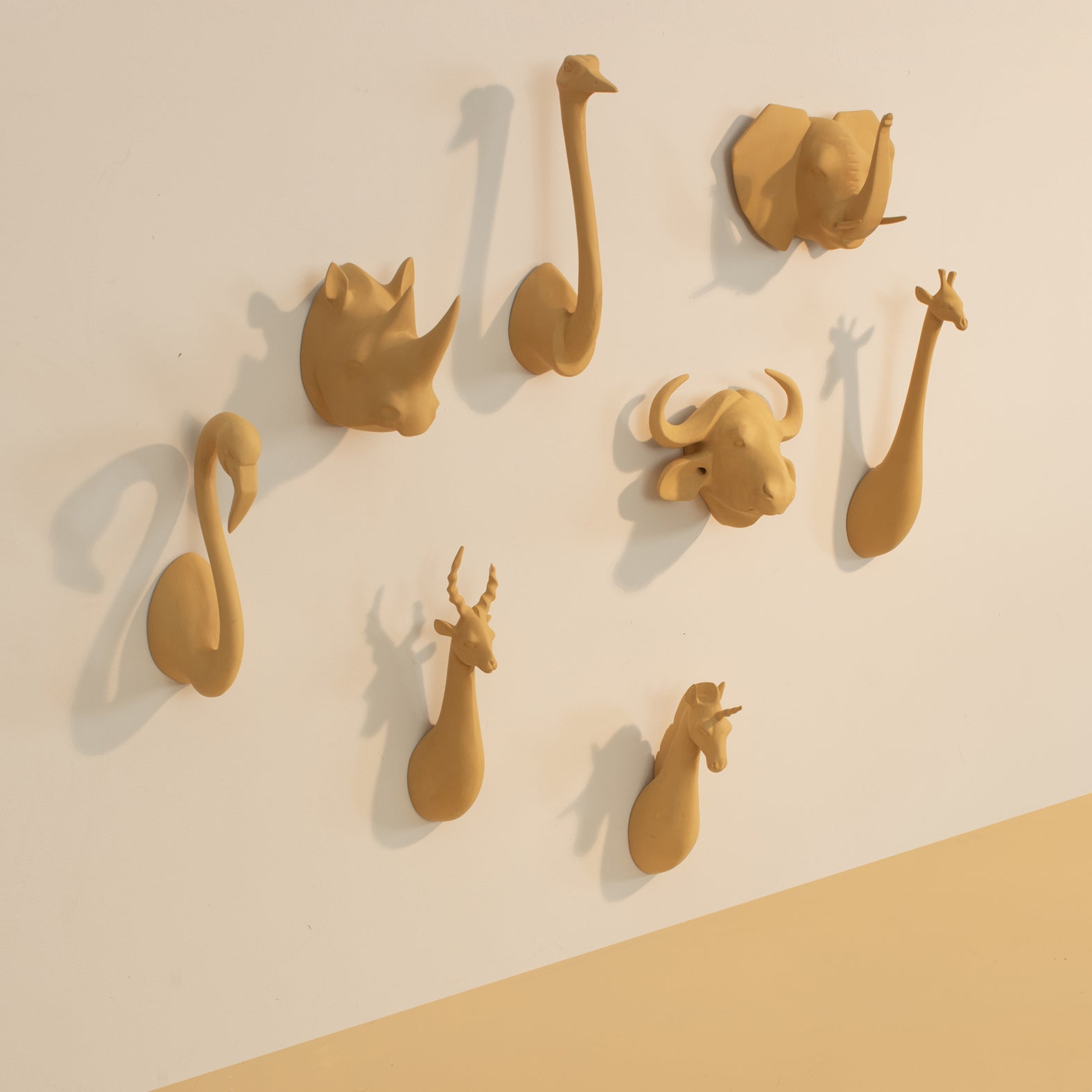 Mustard Animal Head Hooks