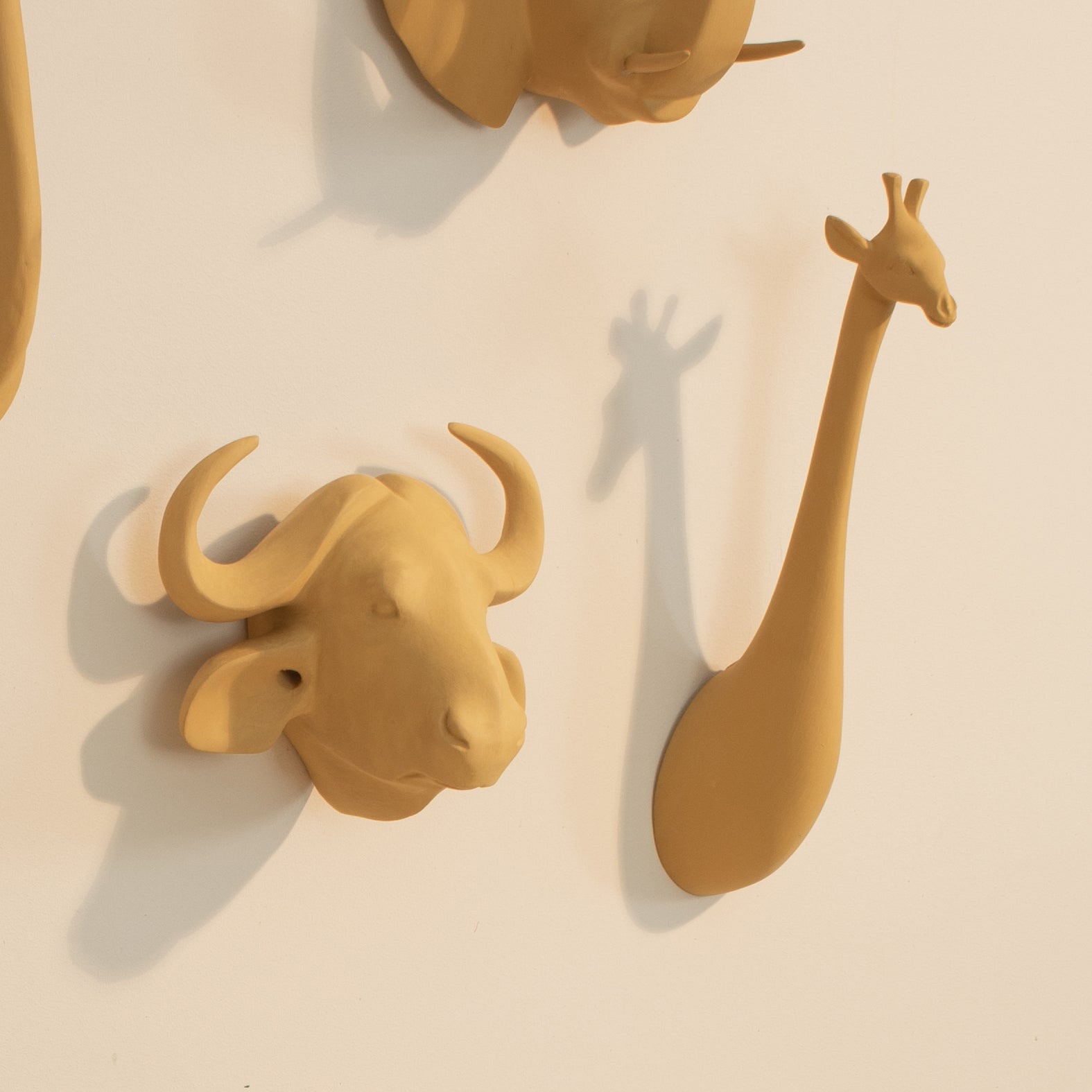 Mustard Animal Head Hooks