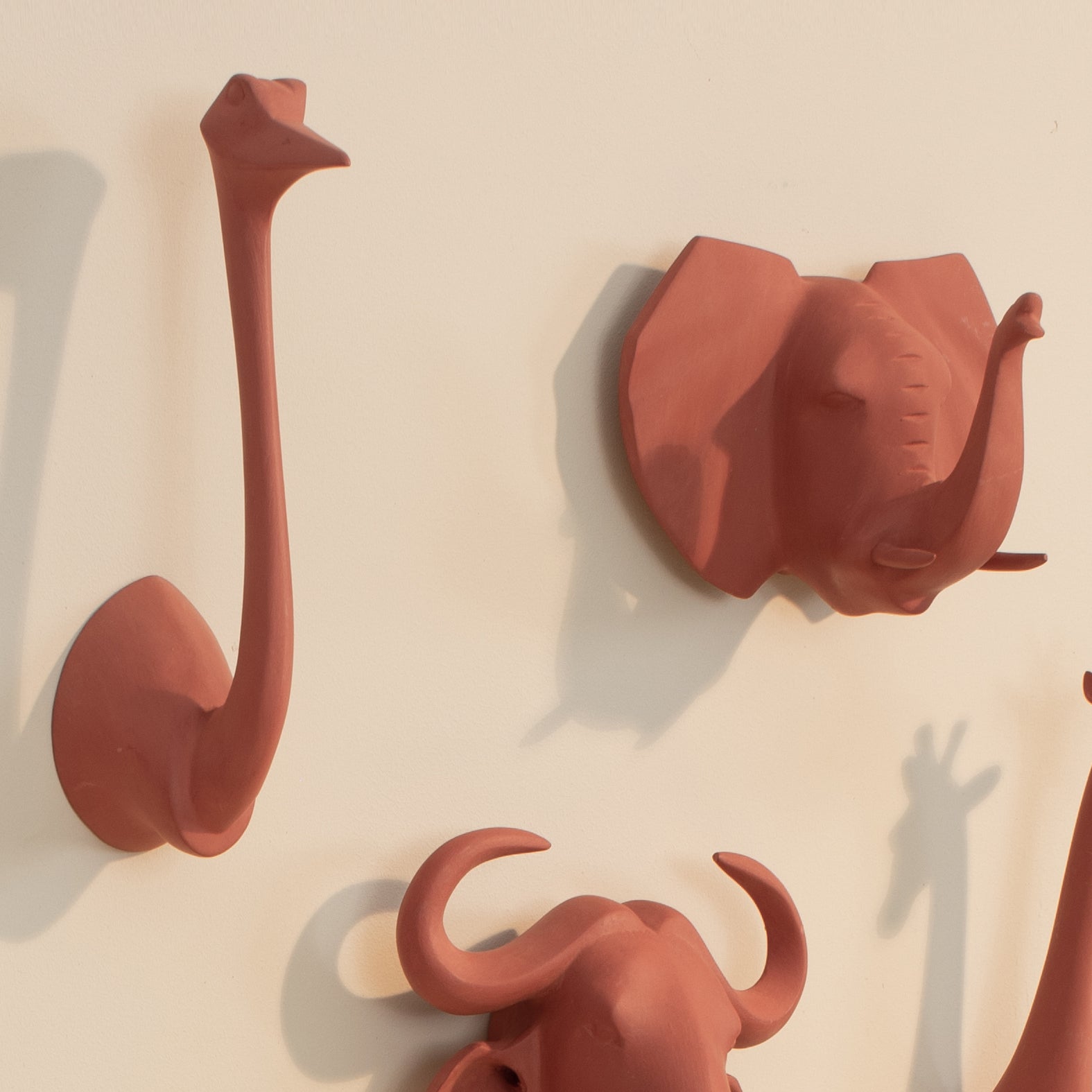 Terracotta Animal Head Hooks
